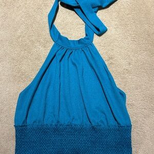 Free People Beverly Blue Halter Top XL